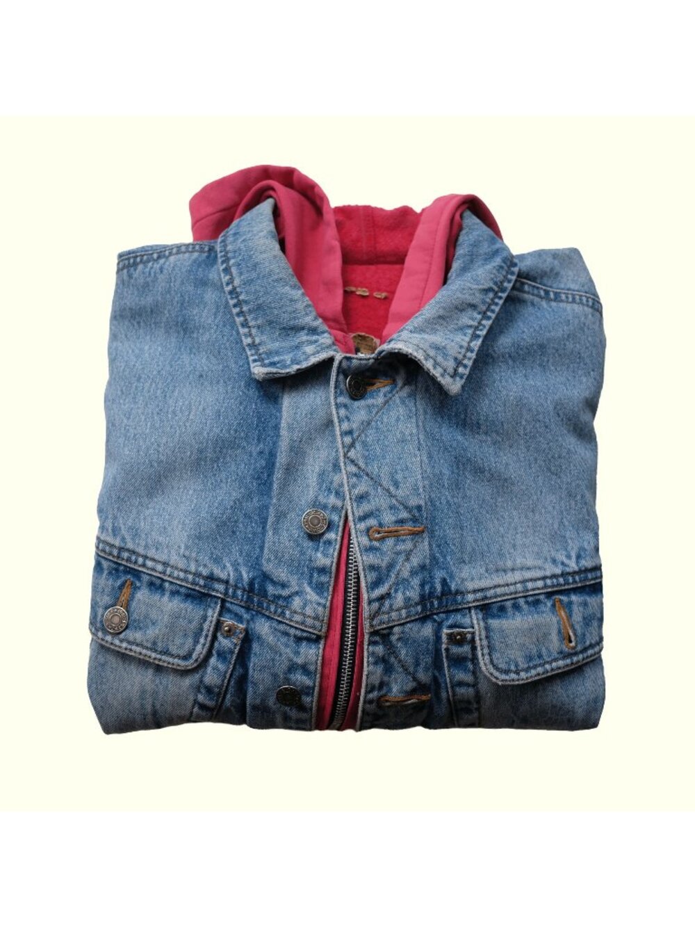 GAP 90s VTG DENIM BLUE FULL ZIP HOODIE SWEATER JEAN JACKET SZ XL